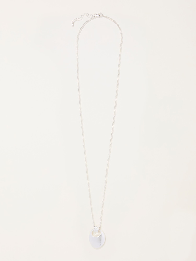 Fat Face Silver Tone Pendant Necklace