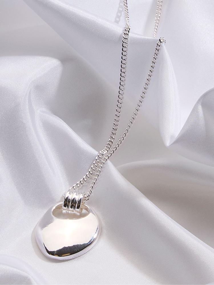 fat face Silver Tone Pendant Necklace