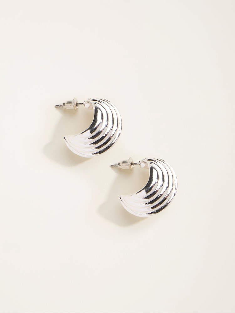 Fat Face Silver Tone Tear Drop Earrings