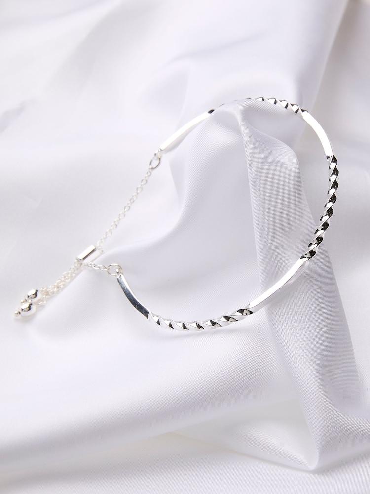 fat face Silver Tone Twist Adjustable Bangle