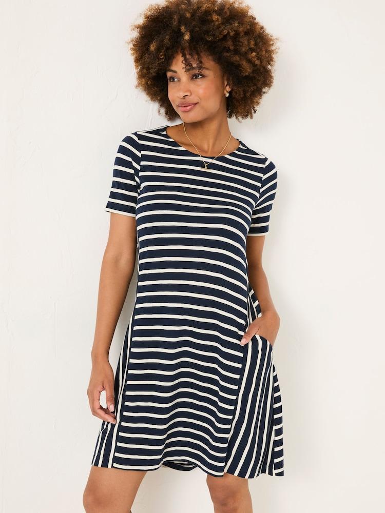 Fat Face Simone Multi Stripe Breton Jersey Dress