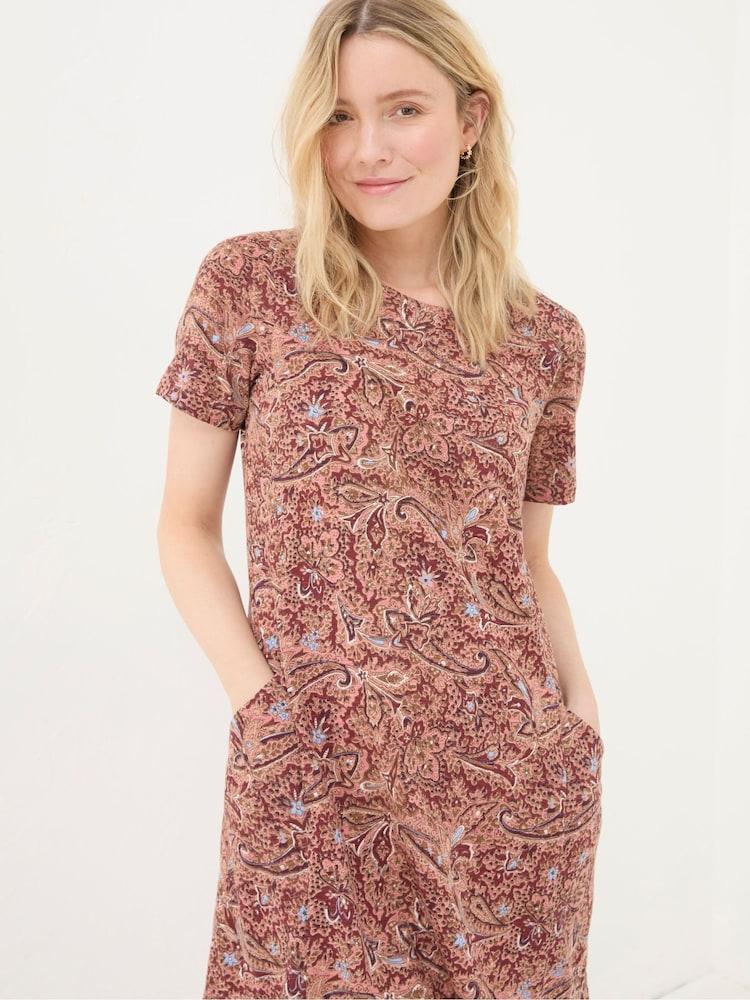 Fat Face Simone Pink Jersey Dress