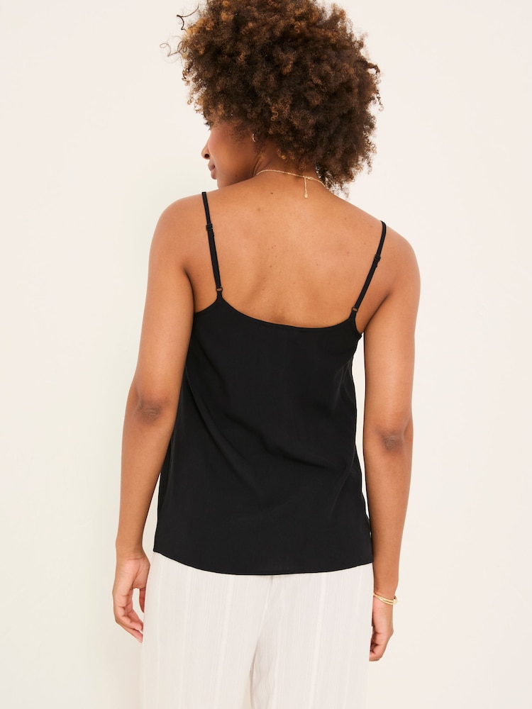 Fat Face Sisley Black Adjustable Strap Cami