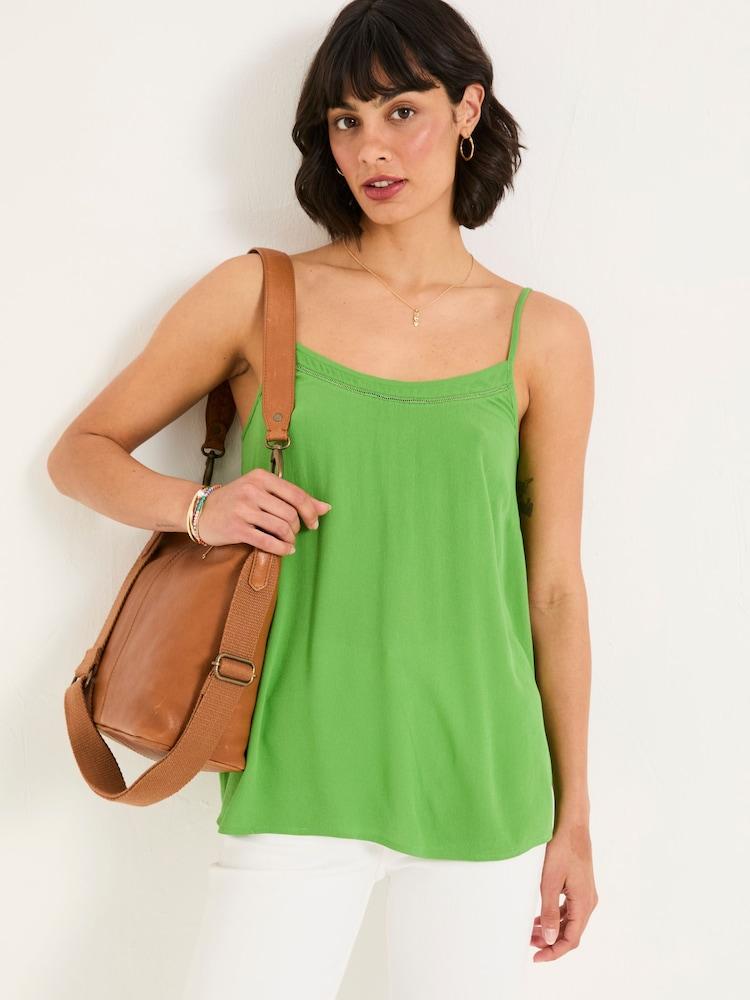 Fat Face Sisley Bright Green Adjustable Strap Cami
