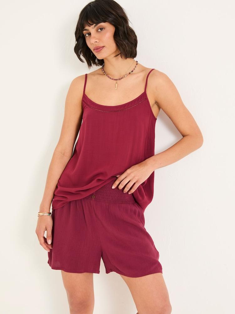 Fat Face Sisley Burgundy Red Camisoles