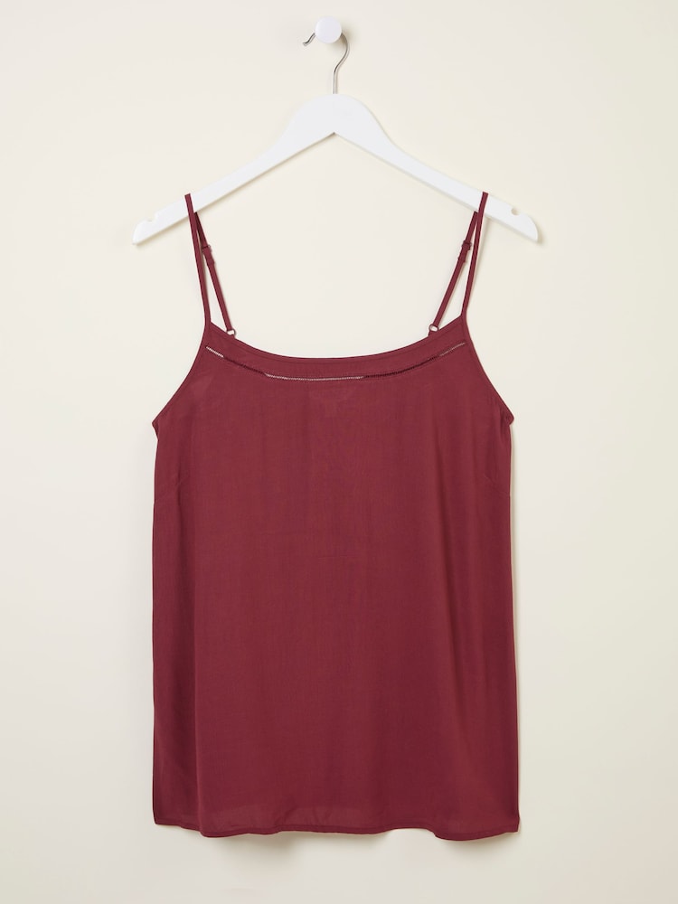 fat face Sisley Burgundy Red Camisoles