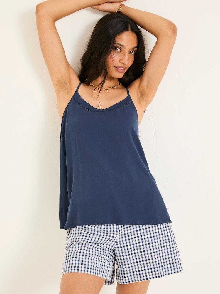 Fat Face Sisley Navy Adjustable Strap Cami