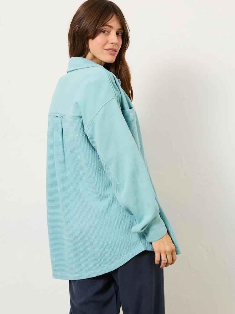 Fat Face Skye Aqua Blue Waffle 100% Cotton Shirt