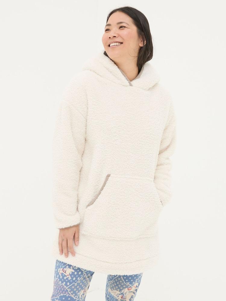 Fat Face Snuggle Ivory Borg Hoodie