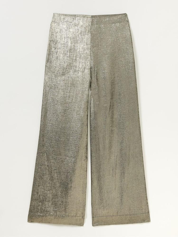 fat face Sofia Gold Metallic Trousers