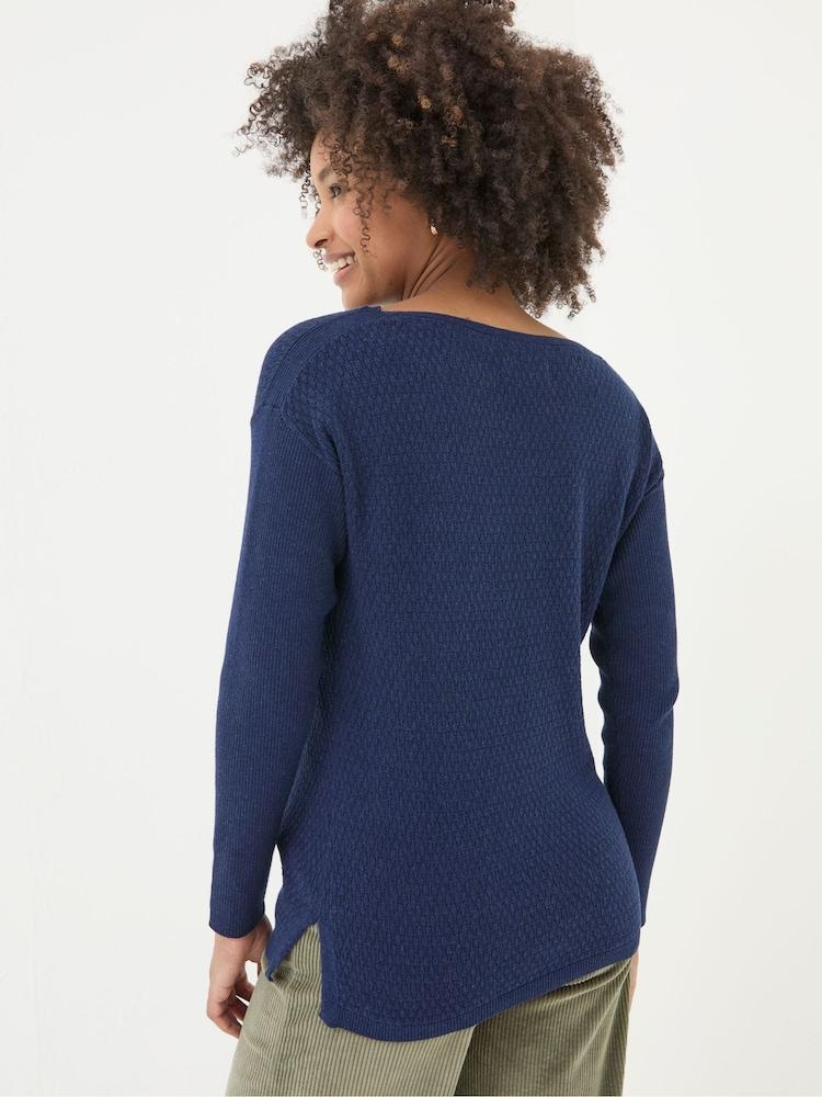 Fat Face Sophie Blue Boat Neck Jumper