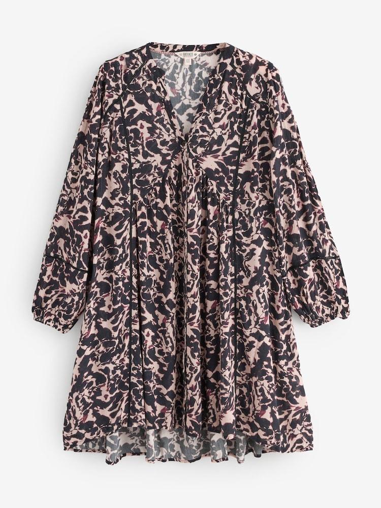 fat face Steph Black Animal Swirl Petite Dress