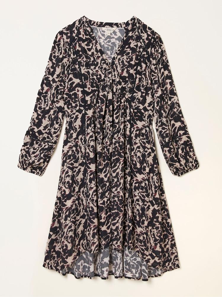 fat face Steph Black Animal Swirl Regular Dress