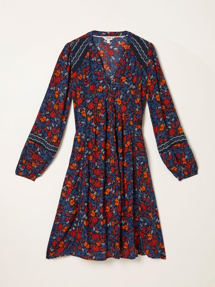 fat face Steph Navy Folk Floral Regular Dress