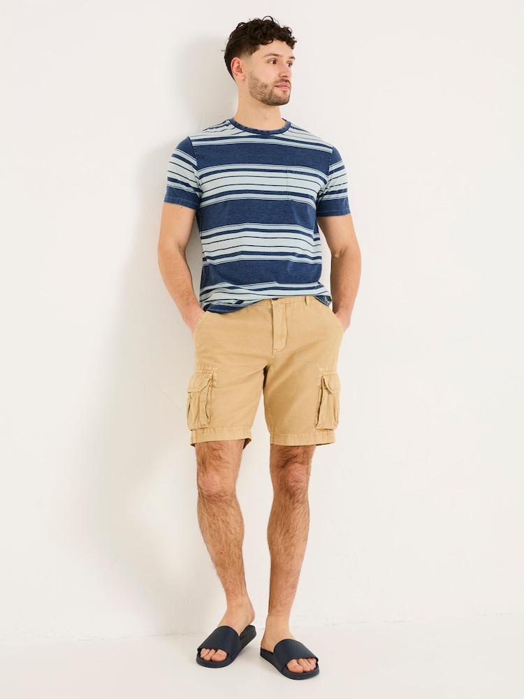 Fat Face Stone Cotton Linen Cargo Shorts