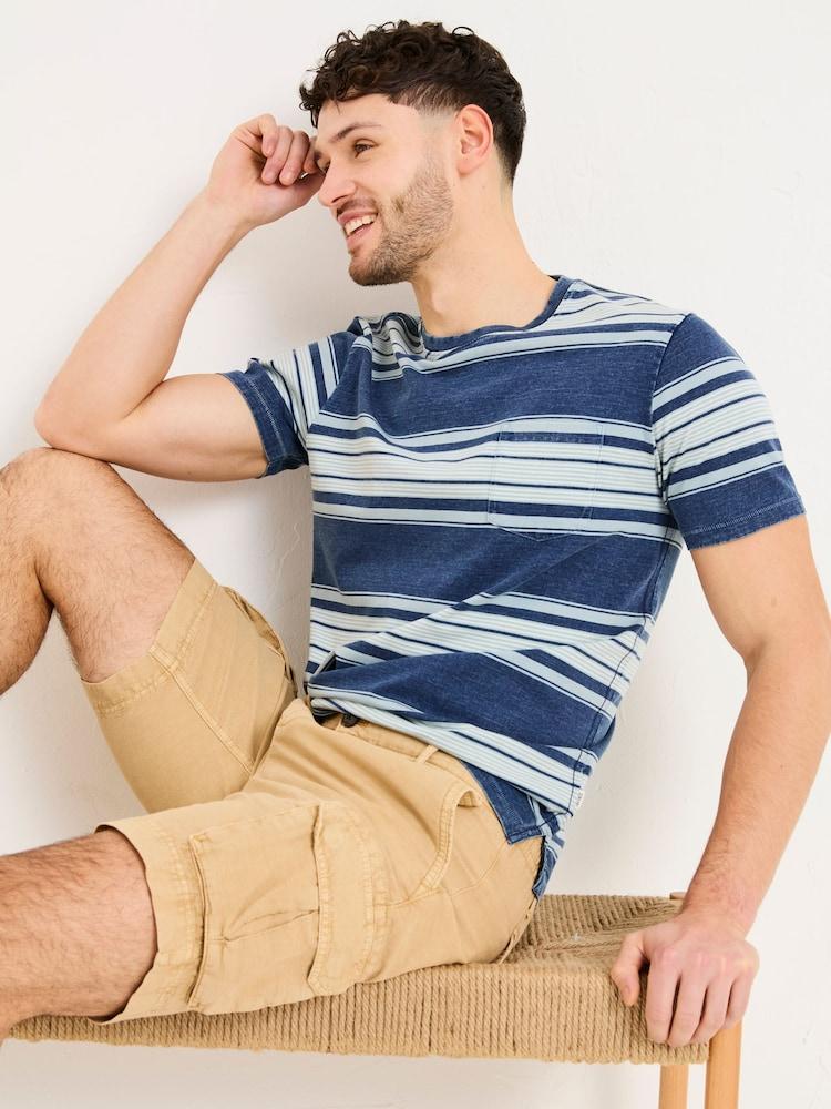 Fat Face Stone Cotton Linen Cargo Shorts