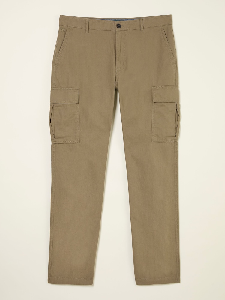fat face Stone Cotton Linen Cargo Trousers