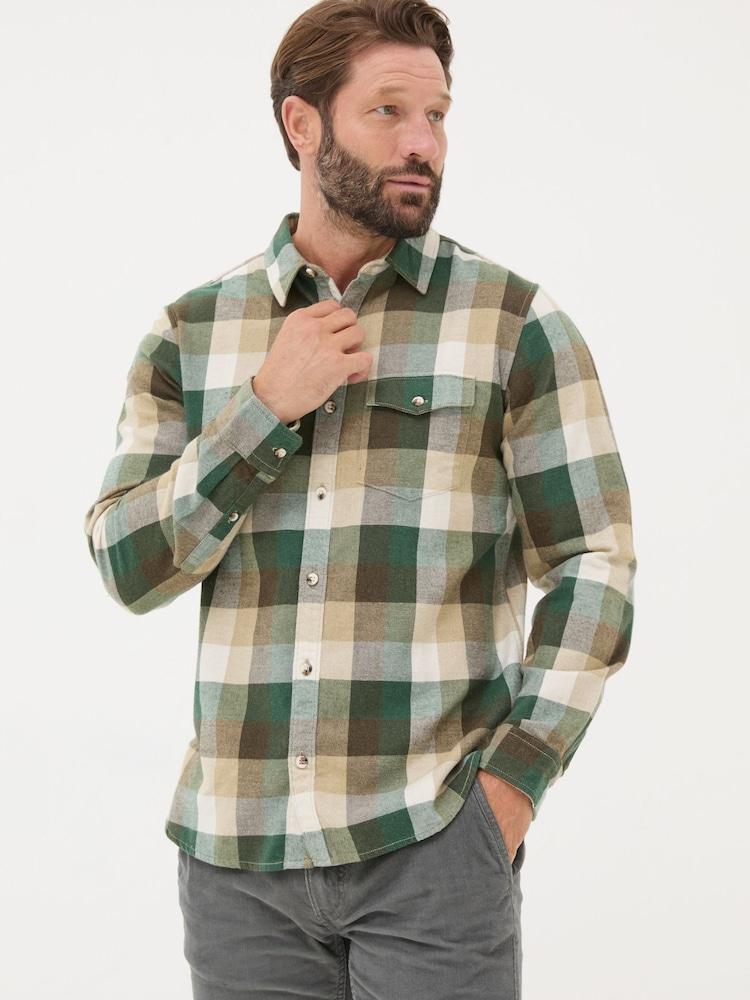 Fat Face Stone Long Sleeve Buffalo Check Shirt