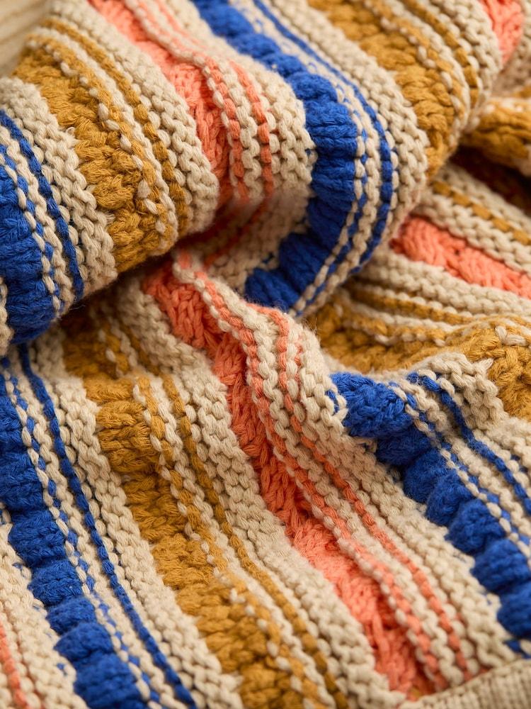 fat face Summer Natural Textured Stripe Cardigan