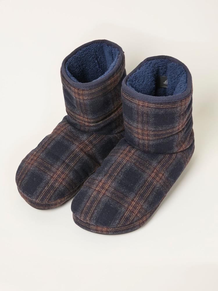 fat face Sussex Navy Check Boot