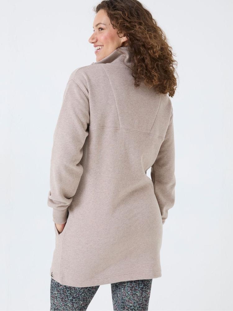 Fat Face Sutton Natural Half Zip Sweatshirt