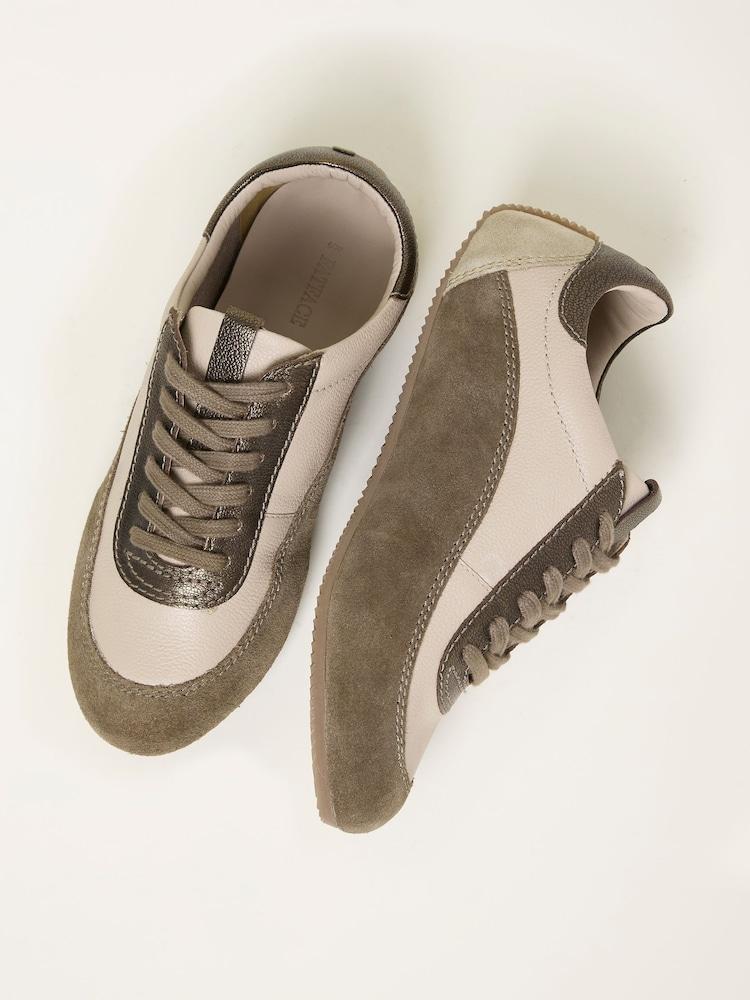 fat face Sylvie Ivory Leather Trainer