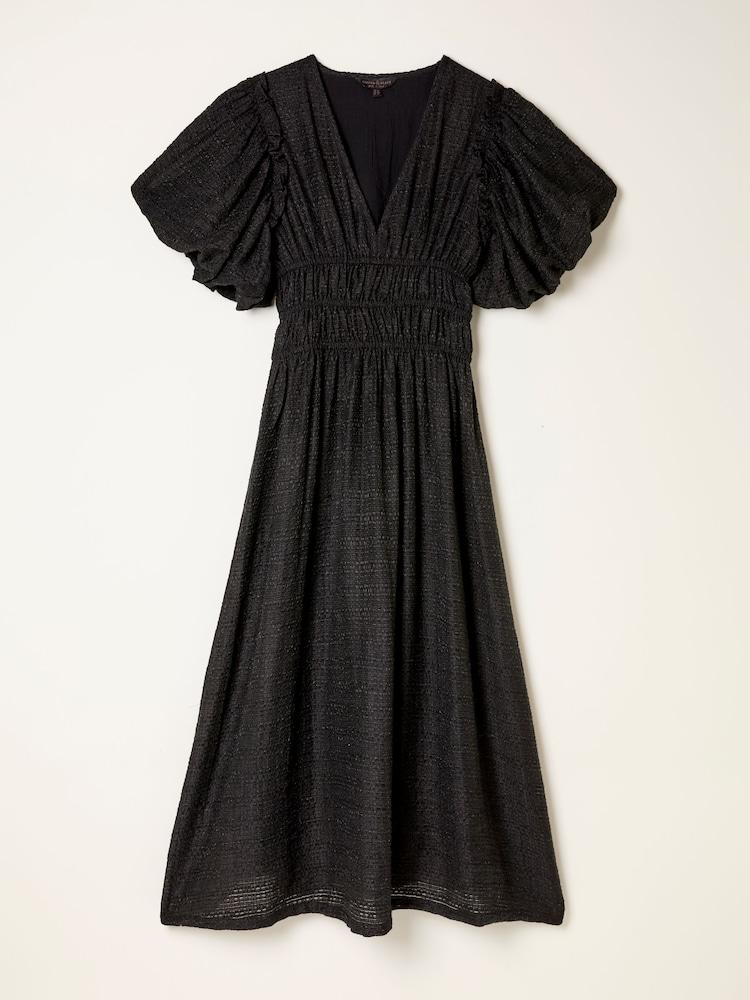 fat face Tabitha Black Petite Textured Dress