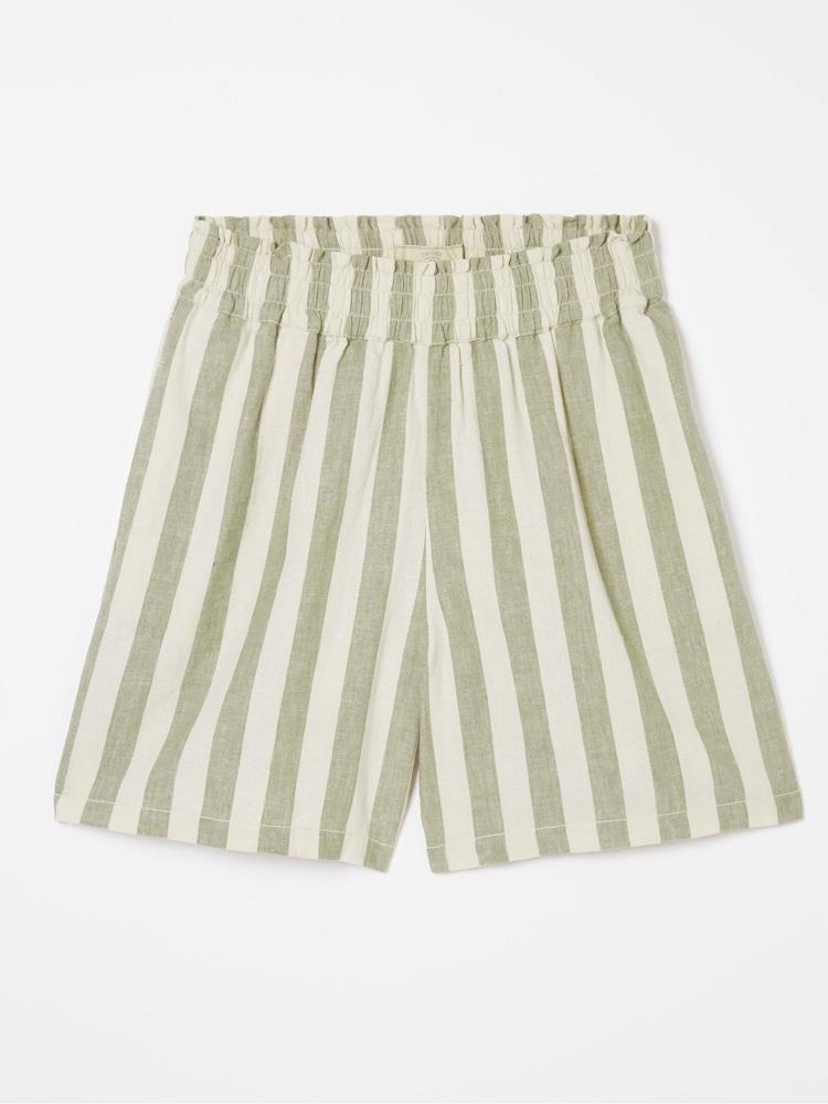 fat face Tadley Green Stripe Linen Blend Shorts