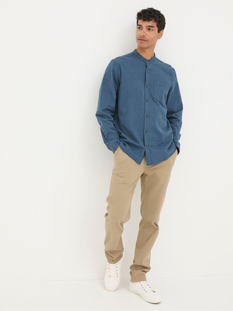 Fat Face Tadlow Blue Grandad Shirt