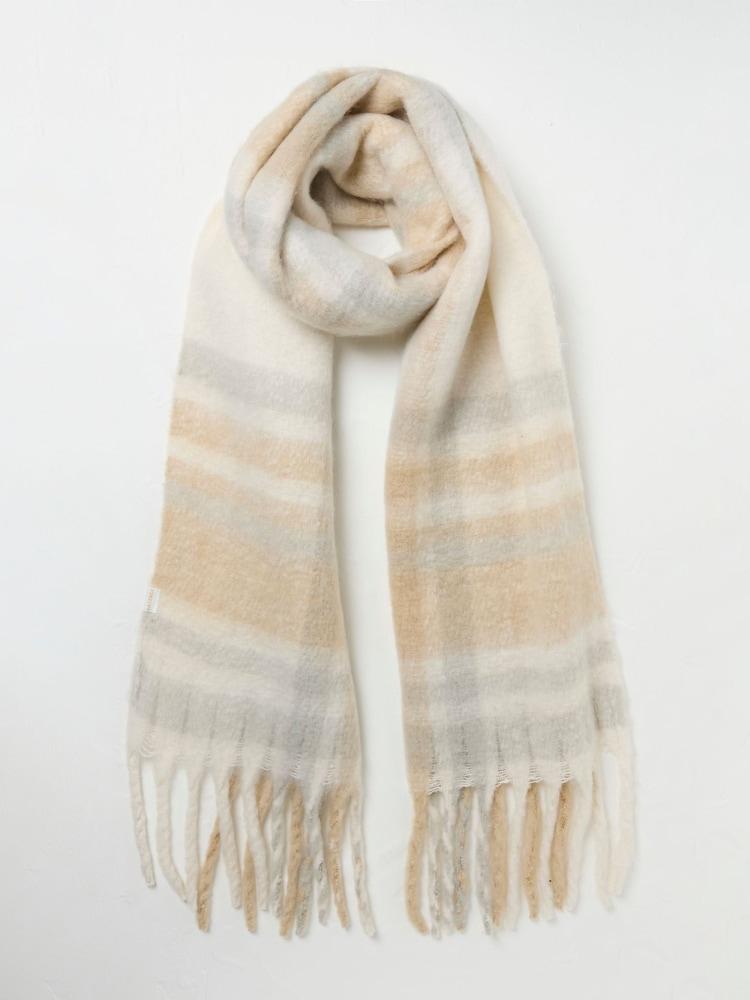 Fat Face Talia Ivory Check Scarf