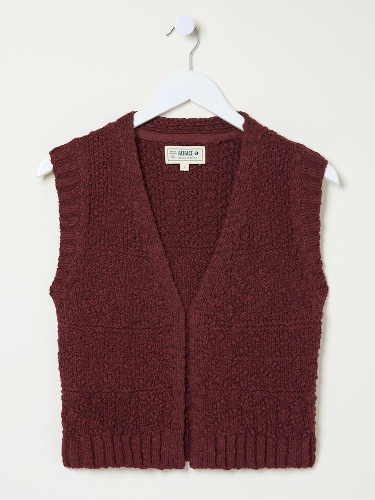 fat face Talia Red Pattern Waistcoat