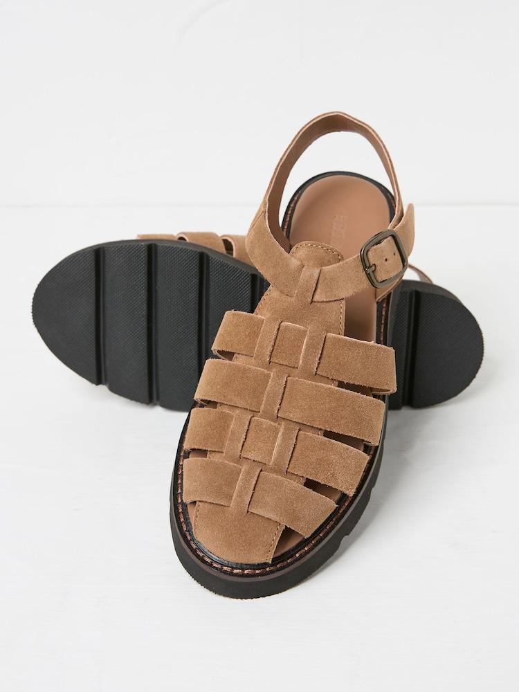 fat face Tan Brown Elodie Fisherman Sandals