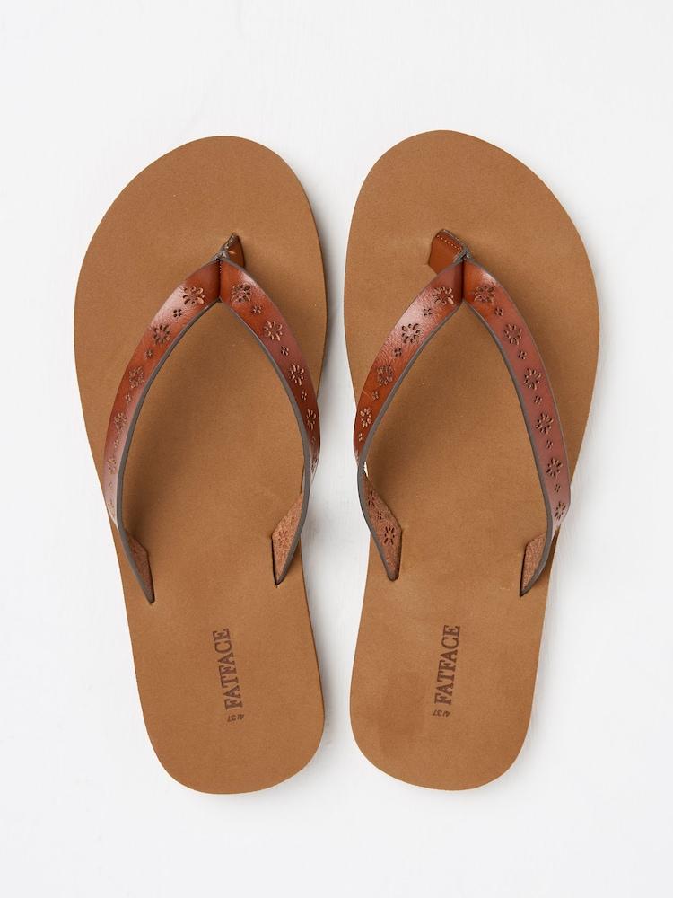 Fat Face Tan Brown Emmy Flip Flops