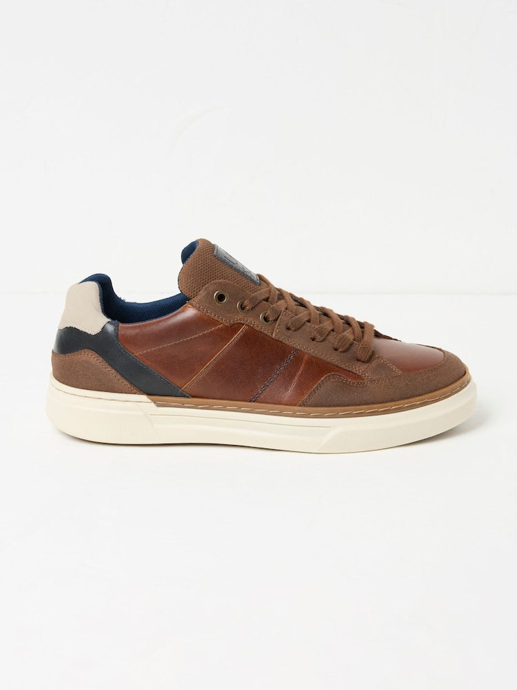 Fat Face Tan Brown Men's Skater Trainers