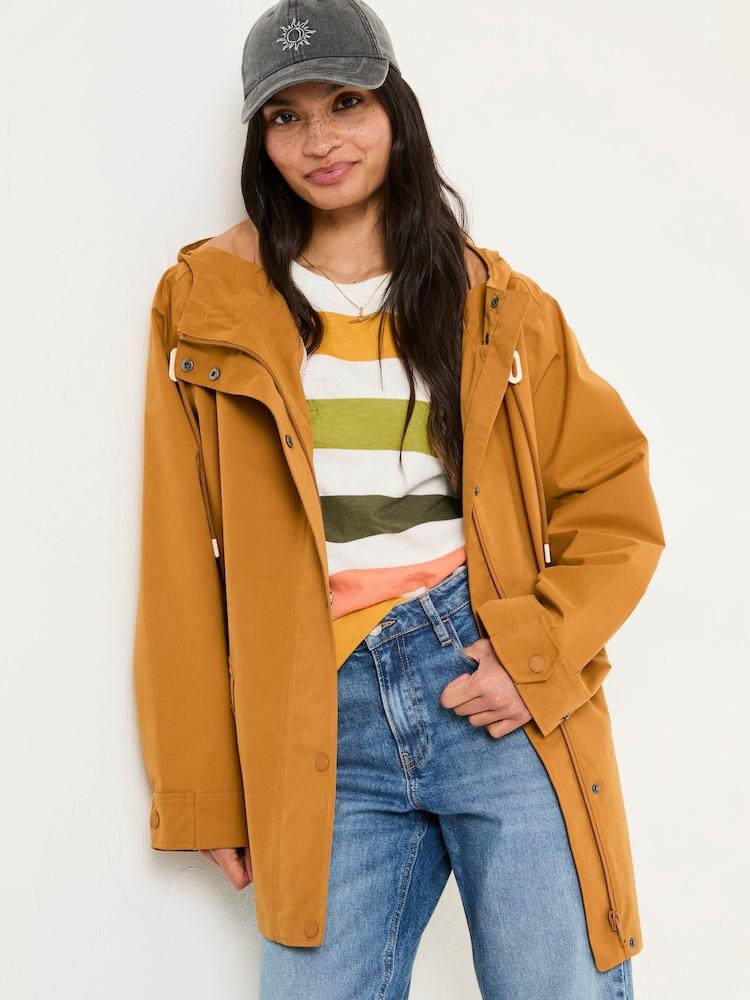 Fat Face Tan Brown Waterproof Coat