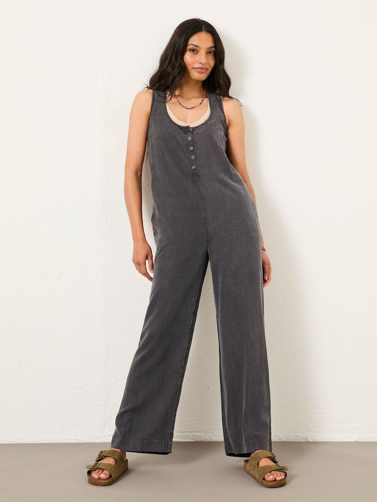 Fat Face Tara Charcoal Grey Dungarees