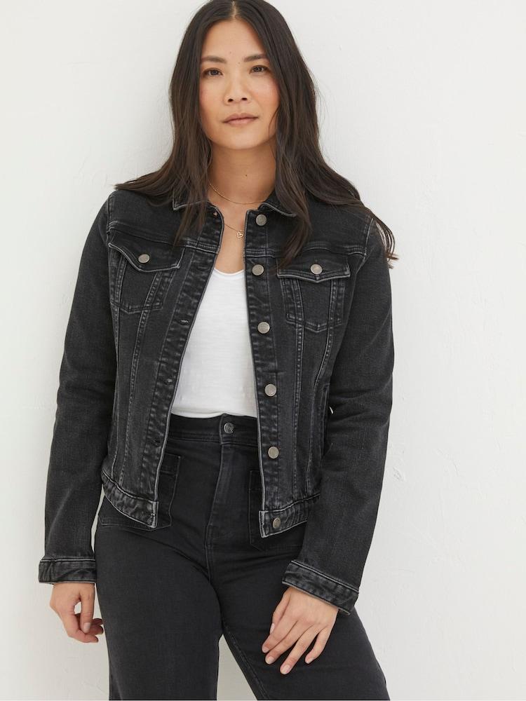 Fat Face Tasha Black Denim Jacket