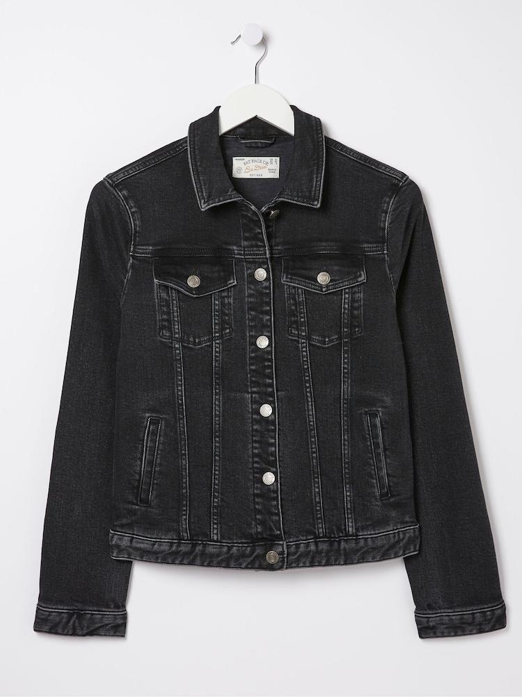 fat face Tasha Black Denim Jacket