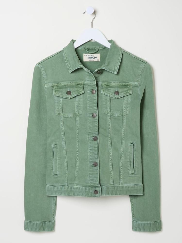 fat face Tasha Green Denim Jacket