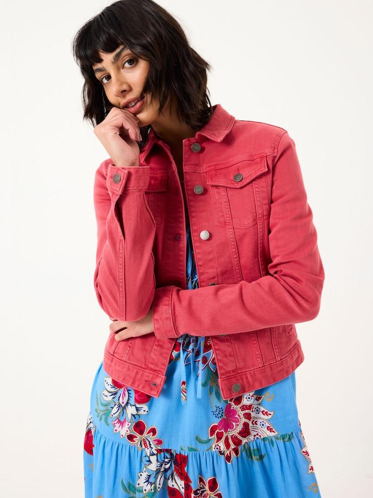 Fat Face Tasha Vintage Red Denim Jacket