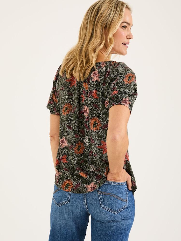 Fat Face Tayana Black Detail Floral Blouse