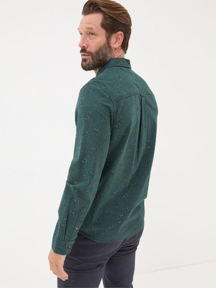 Fat Face Teal Blue Burgess Floral Print Shirt