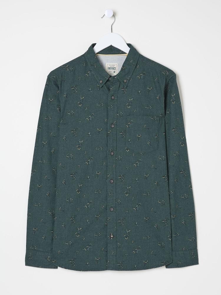 fat face Teal Blue Burgess Floral Print Shirt