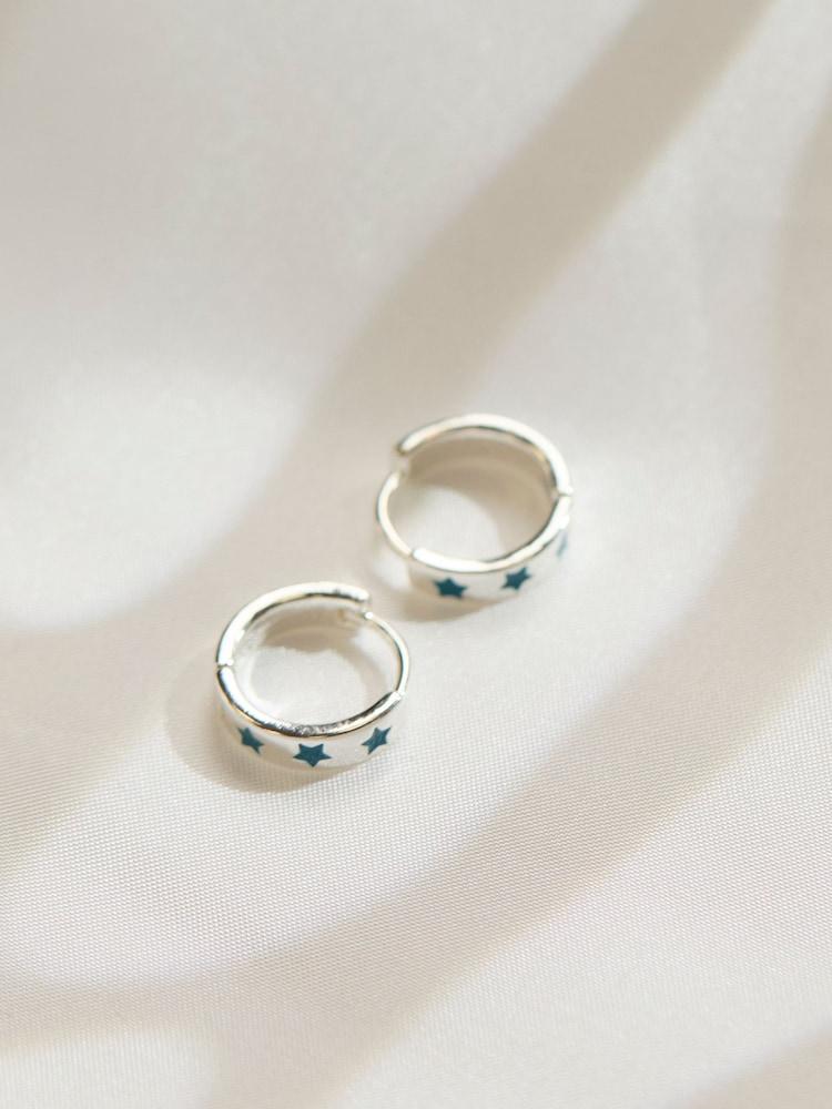 fat face Teal Blue Enamel Star Stud Earrings