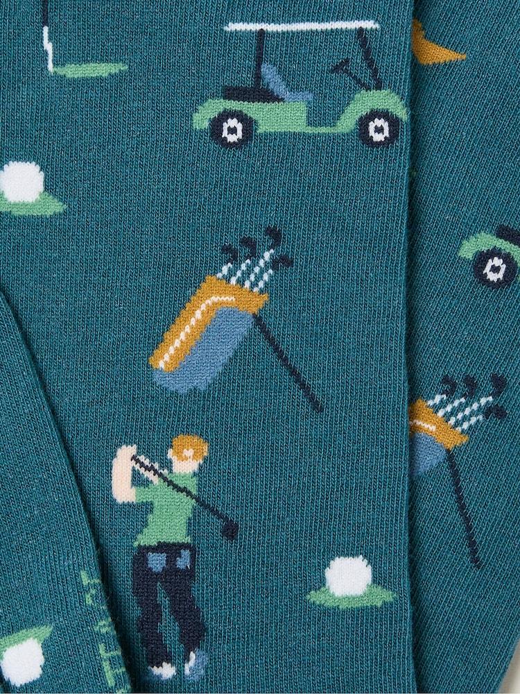 Fat Face Teal Blue Golf Socks