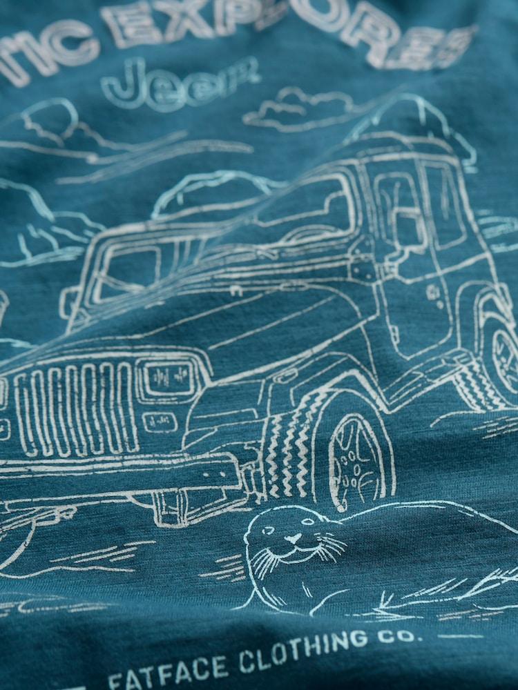 fat face Teal Blue Jeep Arctic Explorer T-Shirt