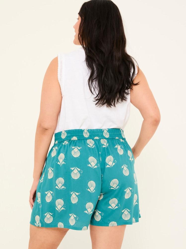Fat Face Teal Blue Lino Shell Flippy Shorts