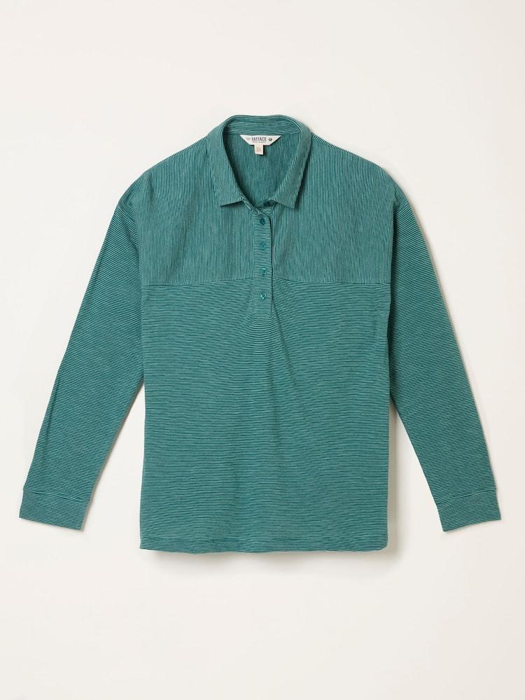 fat face Teal Blue Stripe Jersey Shirt