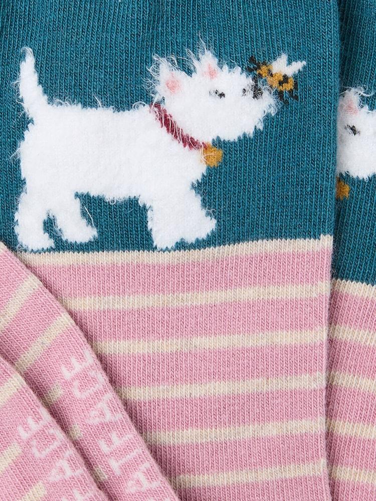 Fat Face Teal Blue Westie Socks