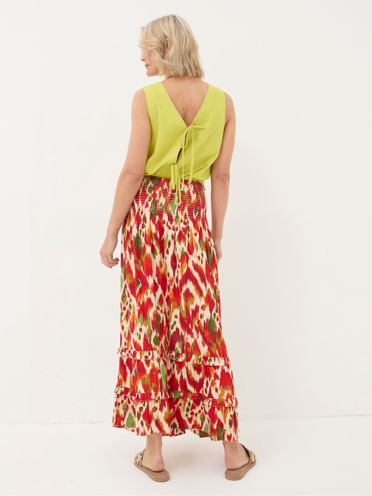 Fat Face Tegan Orange Paradise Ikat Maxi Skirt